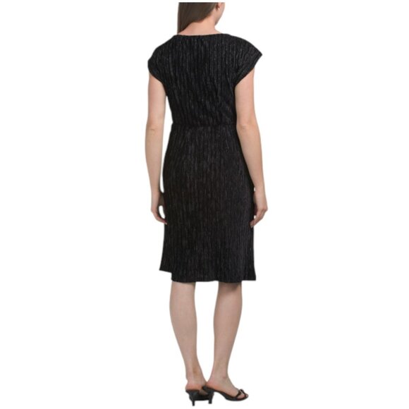 LONDON TIMES Velvet Side Pleated Sheath Dress - Picture 2 of 3